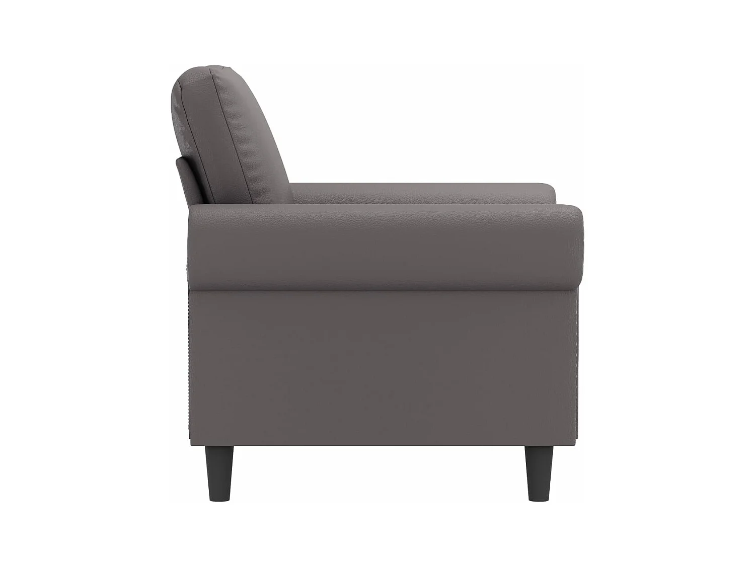 Fauteuil Gris 60 cm Similicuir REO98594