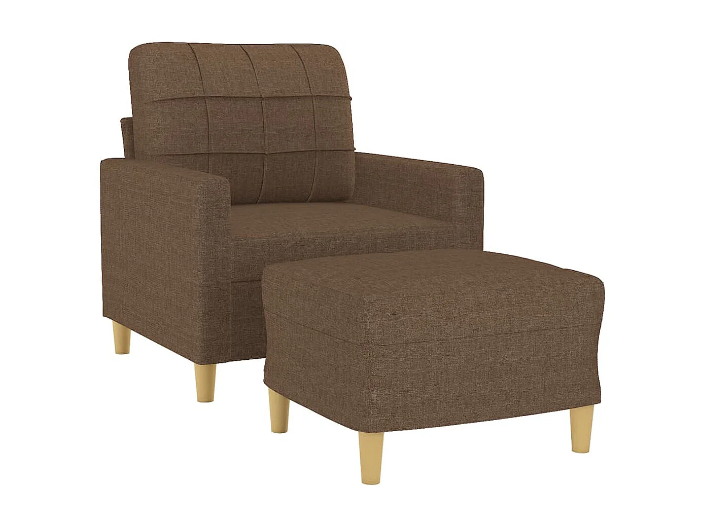 Fauteuil avec repose-pied Confortable Marron 60 cm Tissu LQD5138