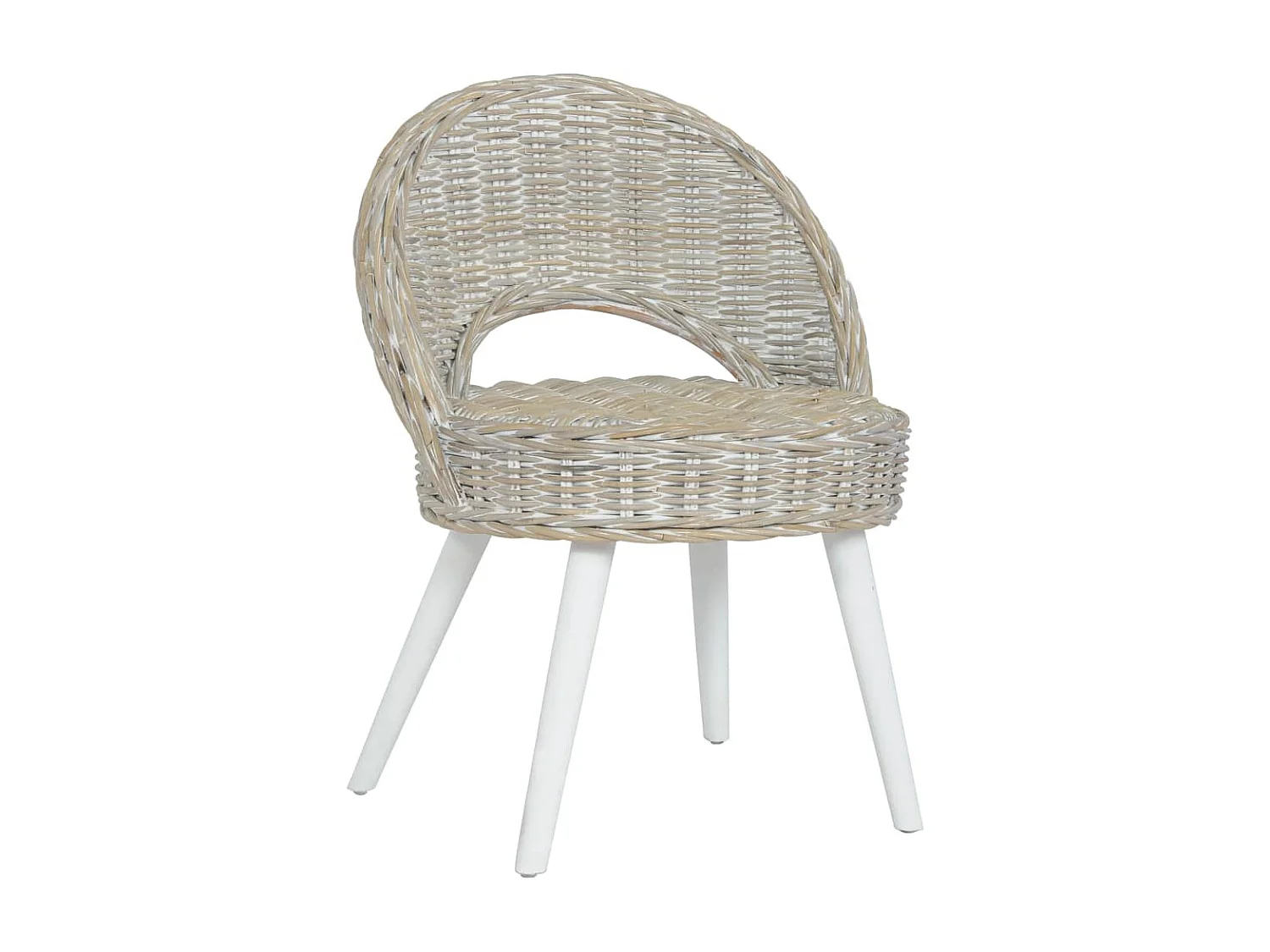 Fauteuil kubu rattan wit NL127081