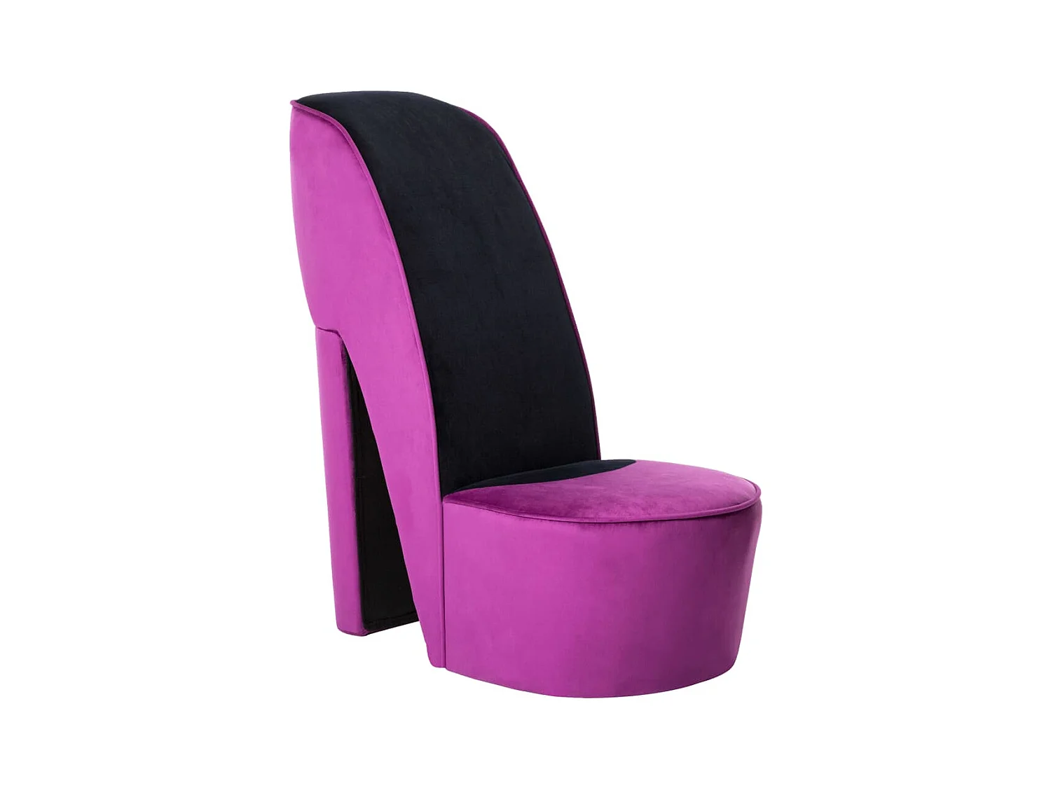 Fauteuil en forme de chaussure à talon haut Violet Velours REO31541