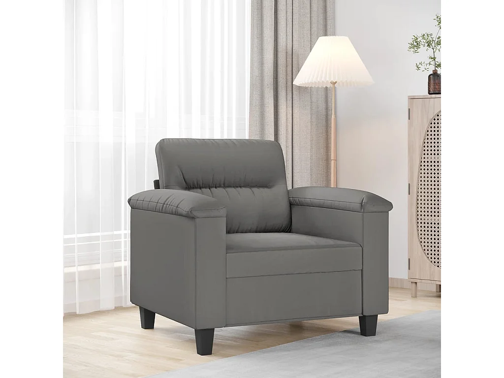 Fauteuil gris foncé 60 cm tissu microfibre REO87802