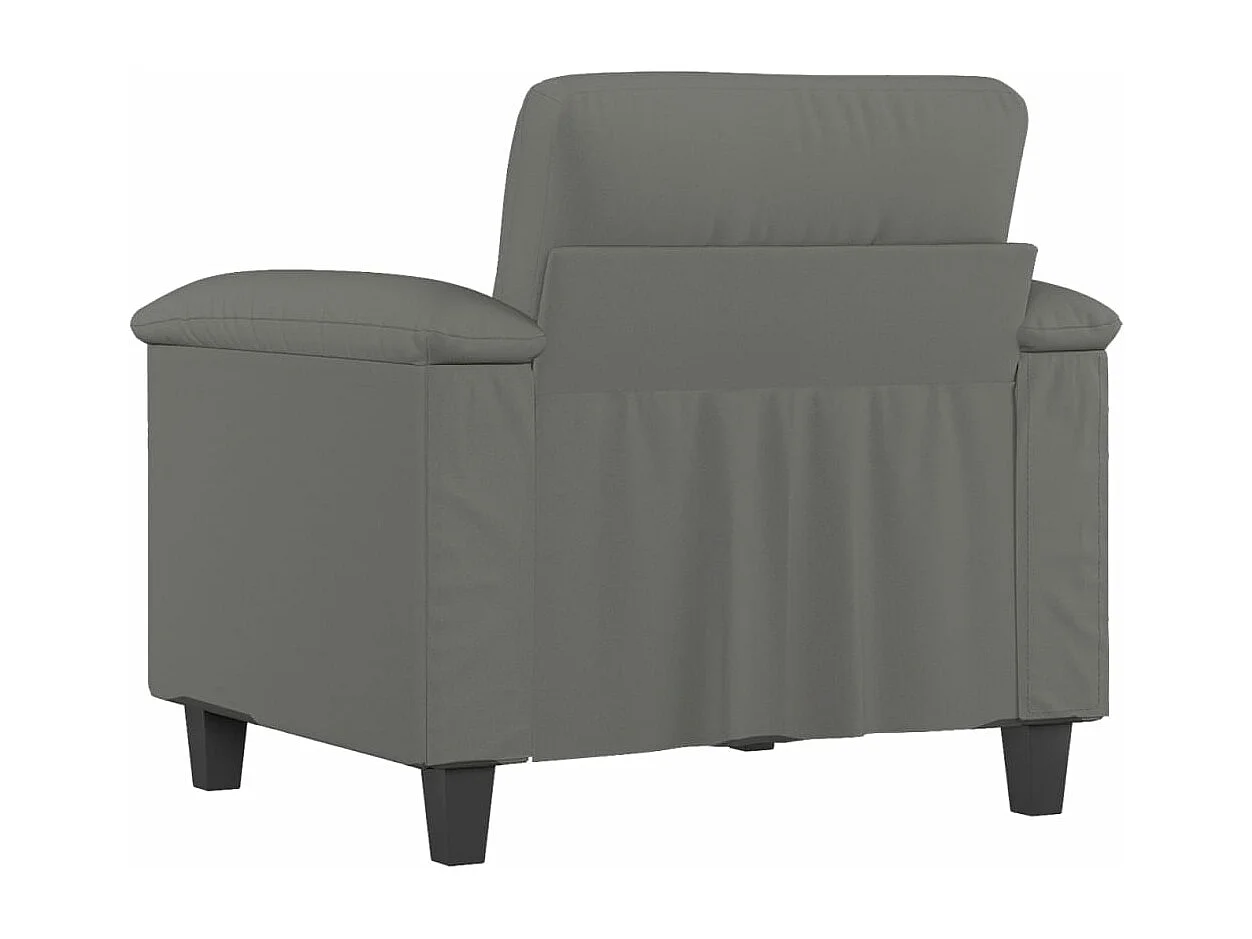 Fauteuil gris foncé 60 cm tissu microfibre REO87802