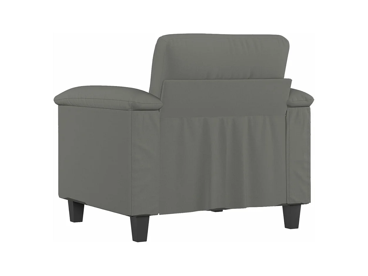 Fauteuil gris foncé 60 cm tissu microfibre REO87802