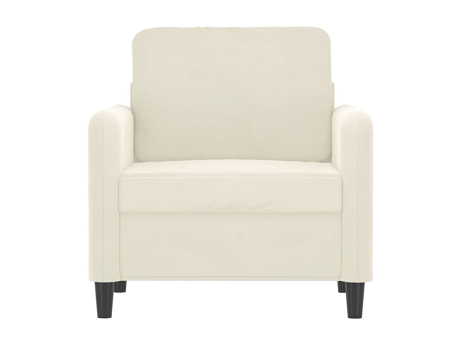 Fauteuil Crème 60 cm Velours REO12407