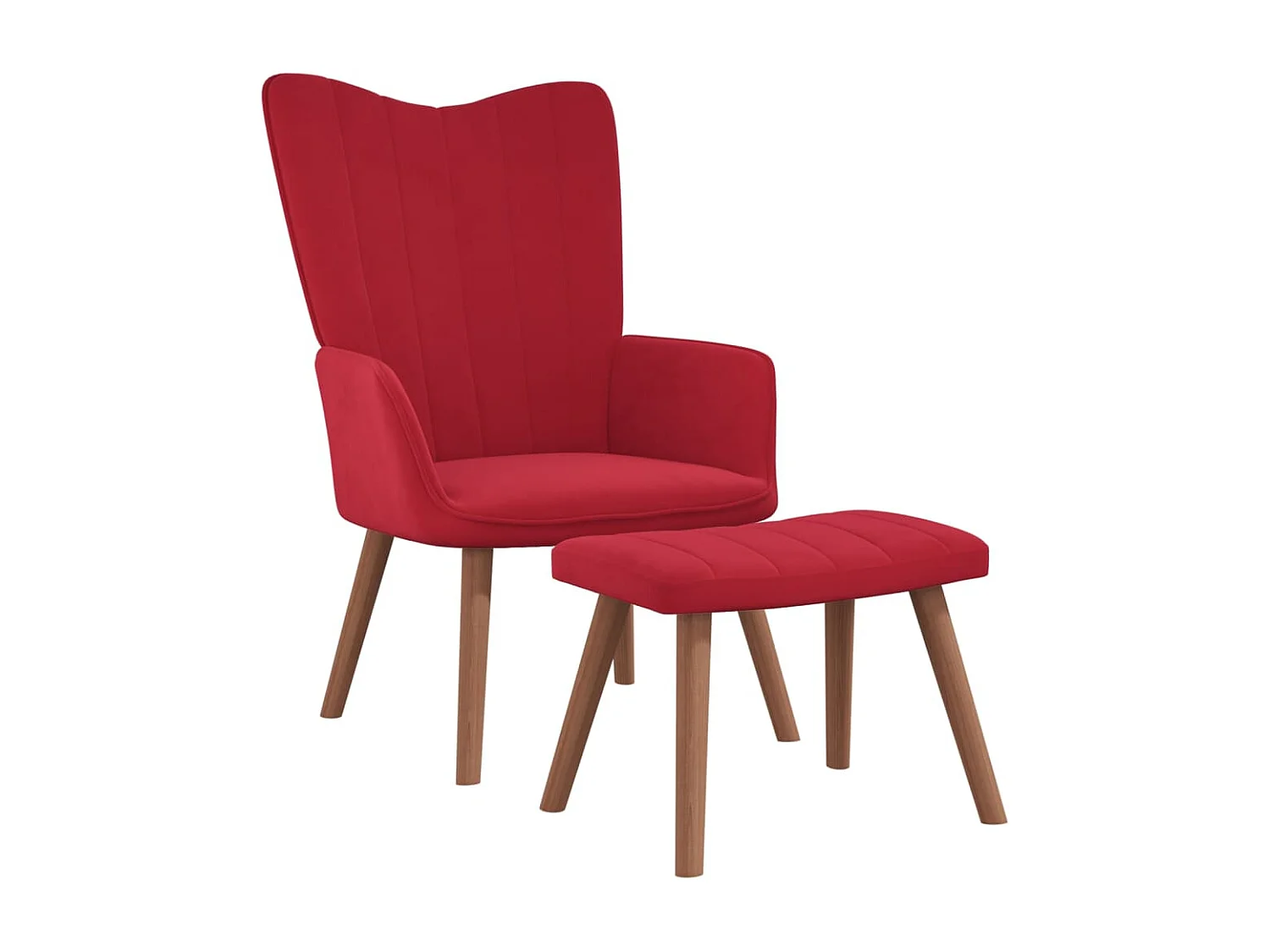 Fauteuil de relaxation avec repose-pied Rouge bordeaux Velours REO86942