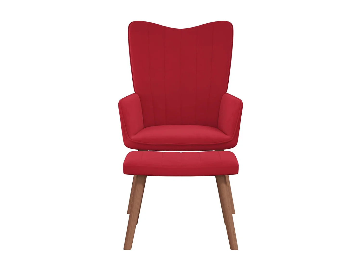 Fauteuil de relaxation avec repose-pied Rouge bordeaux Velours REO86942