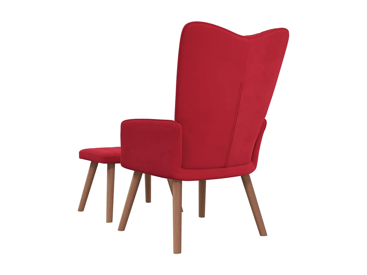 Fauteuil de relaxation avec repose-pied Rouge bordeaux Velours REO86942