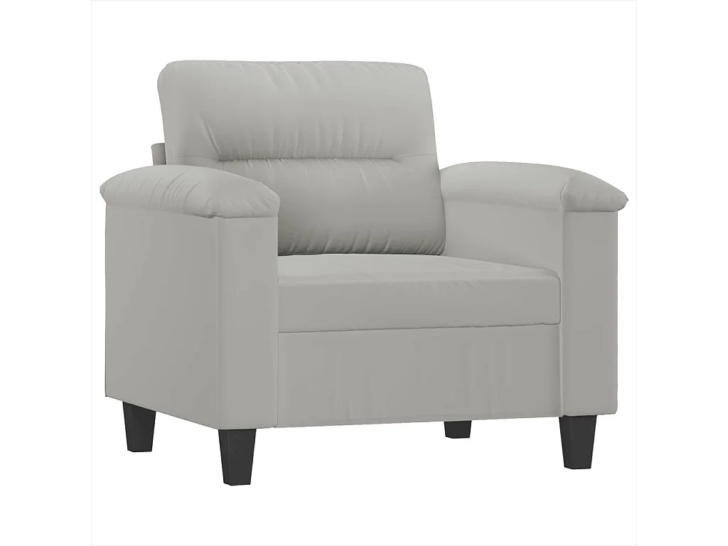 Fauteuil gris clair 60 cm tissu microfibre REO33597