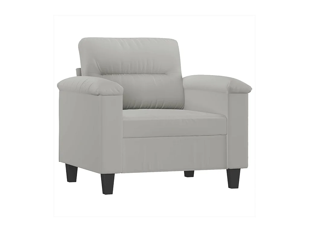 Fauteuil gris clair 60 cm tissu microfibre REO33597