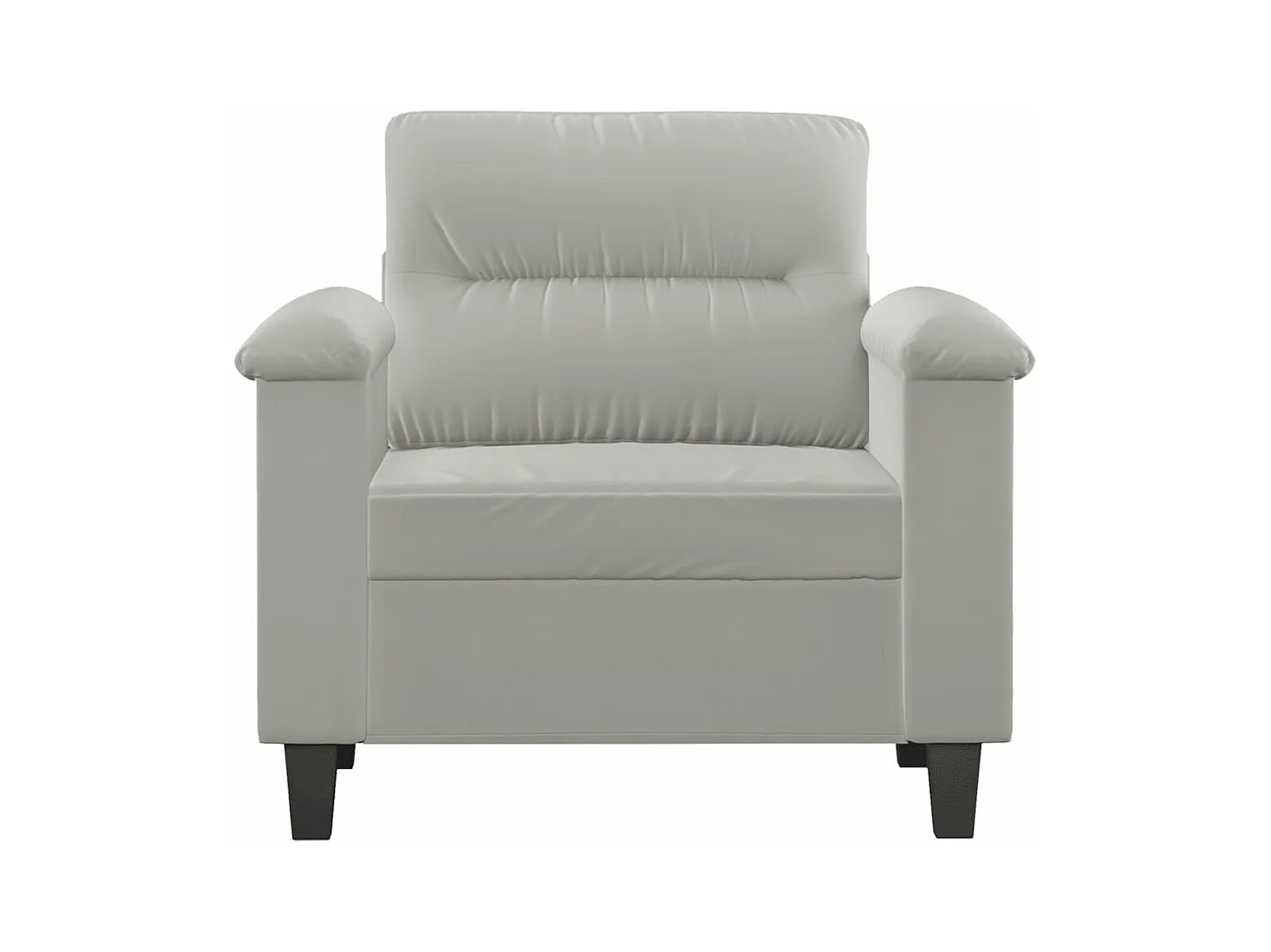 Fauteuil gris clair 60 cm tissu microfibre REO33597