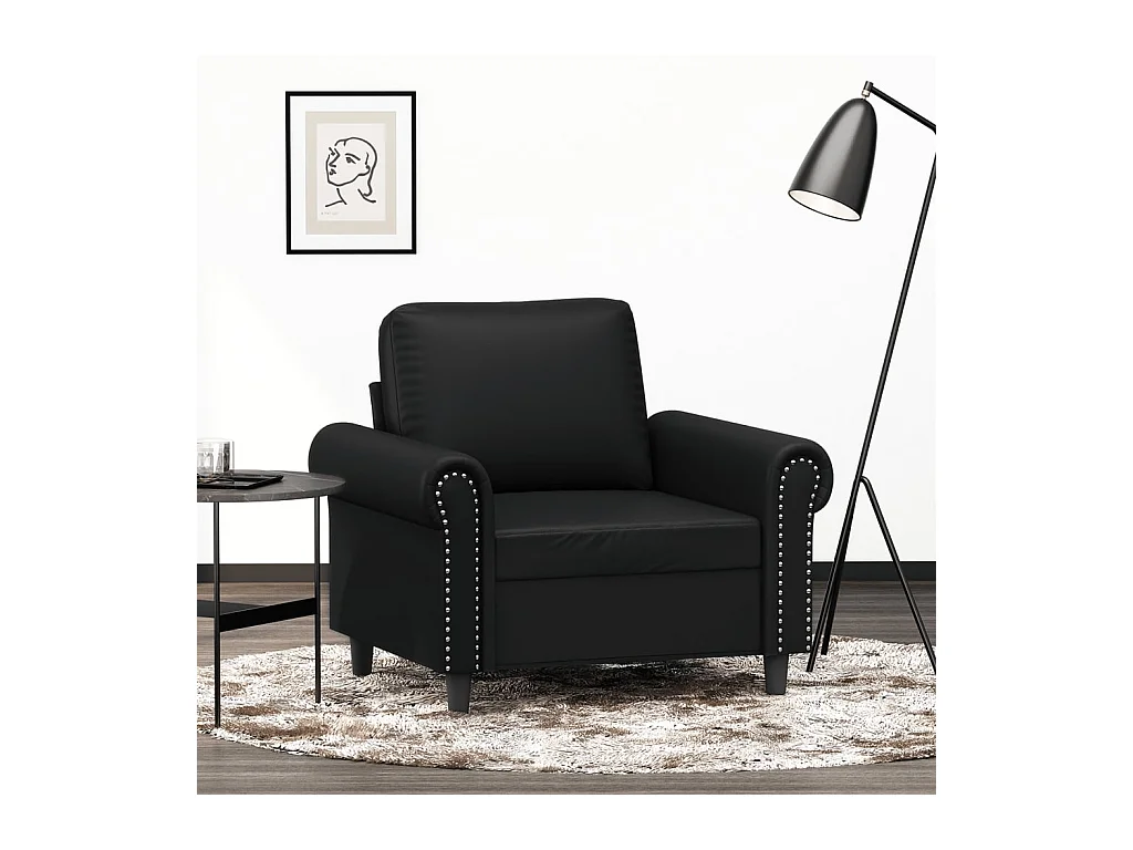 Fauteuil Noir 60 cm Similicuir REO62931