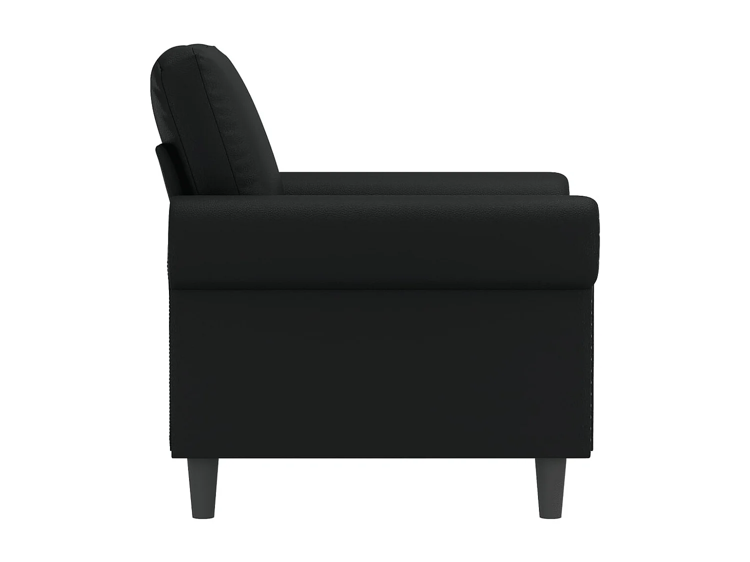 Fauteuil Noir 60 cm Similicuir REO62931