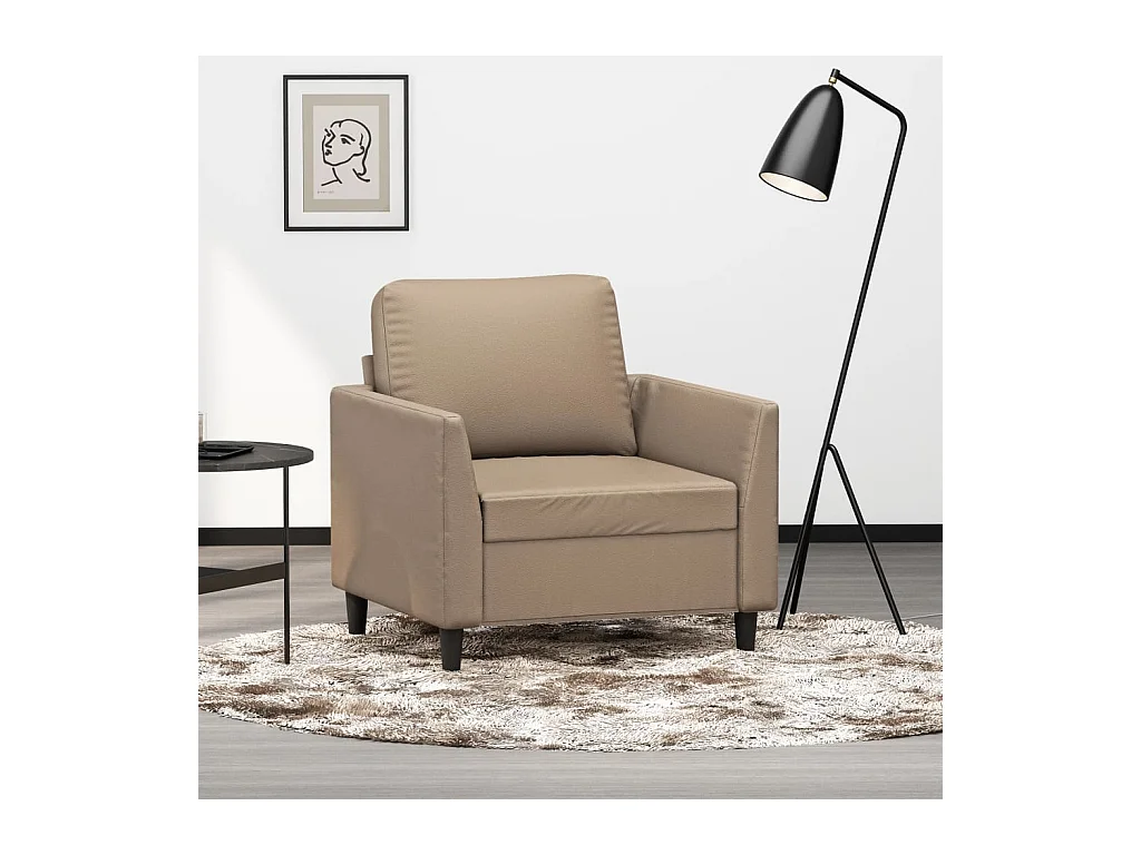 Fauteuil de salon Cappuccino 60 cm Similicuir FVBB76761