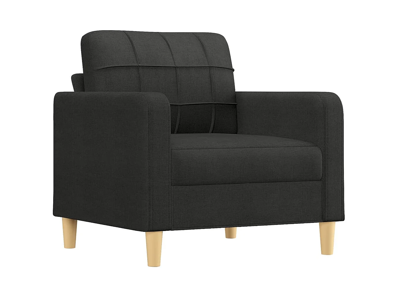 Fauteuil avec repose-pied Confortable Noir 60 cm Tissu LQD8418