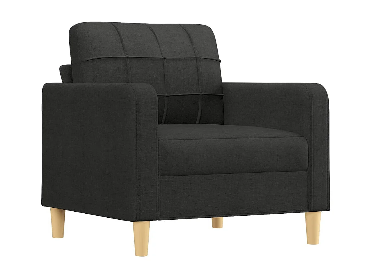 Fauteuil avec repose-pied Confortable Noir 60 cm Tissu LQD8418