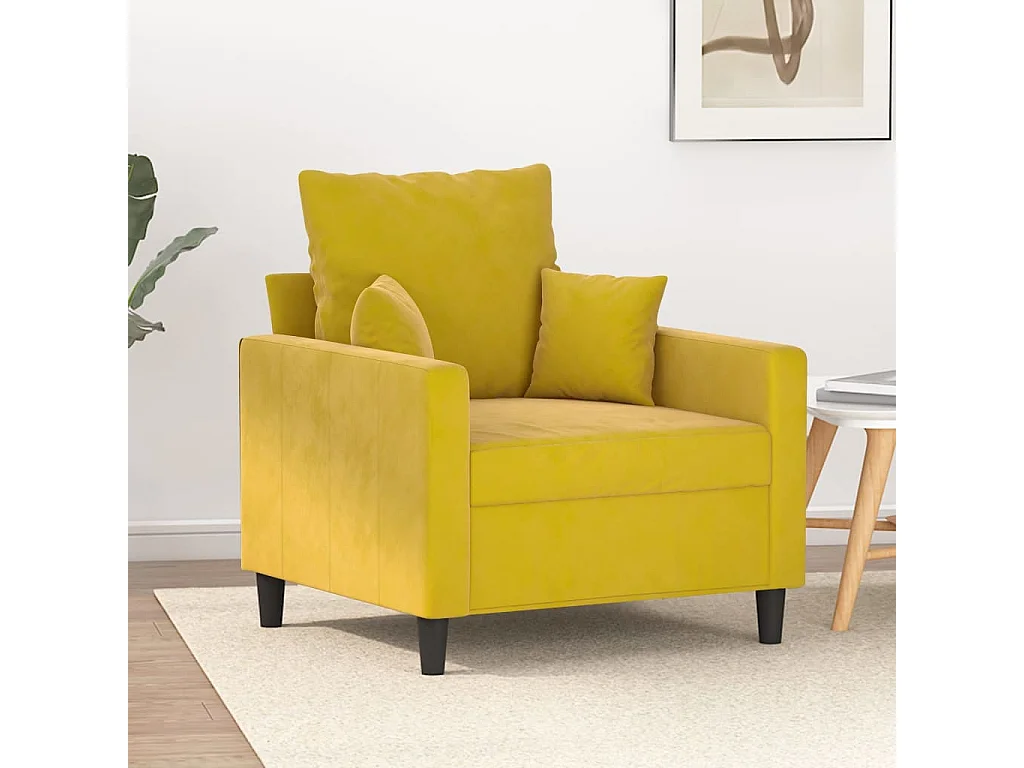 Fauteuil Jaune 60 cm Velours REO10236