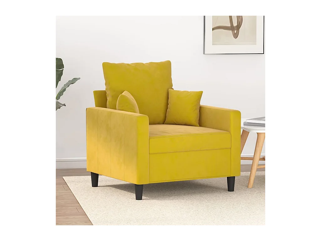 Fauteuil Jaune 60 cm Velours REO10236