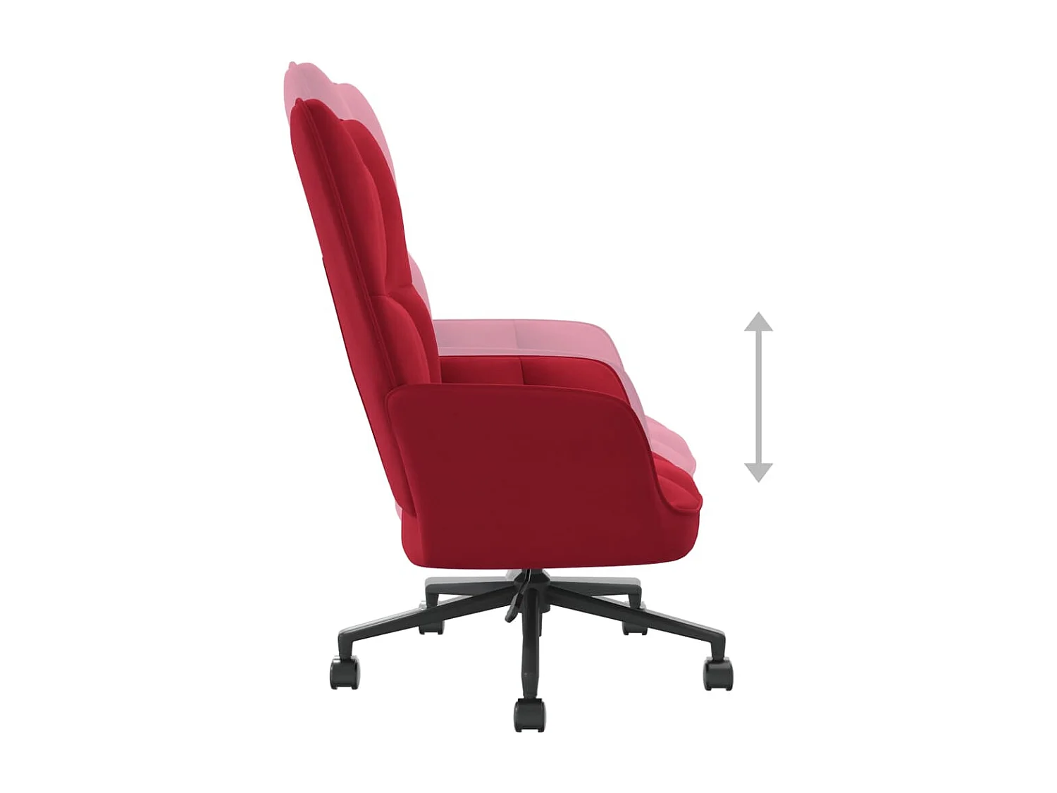 Sillón de relax de terciopelo rojo vino tinto ES258156