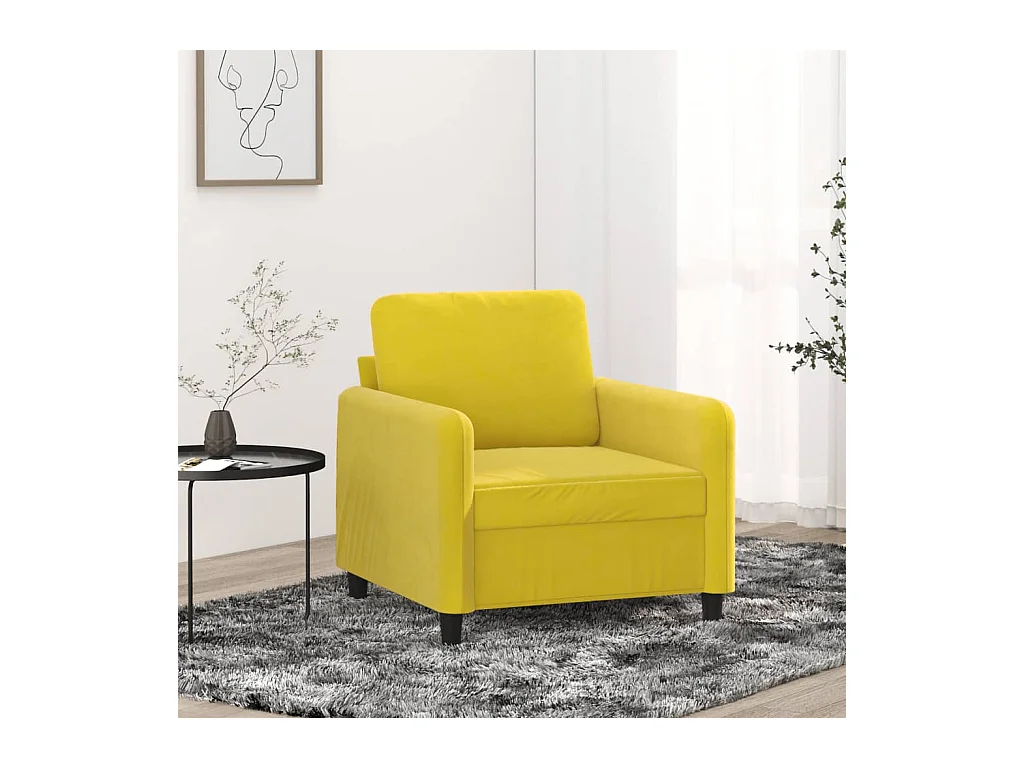 Fauteuil Jaune 60 cm Velours REO35076
