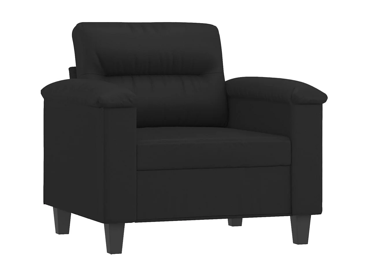Sillón con taburete cuero sintético negro 60 cm ES91793