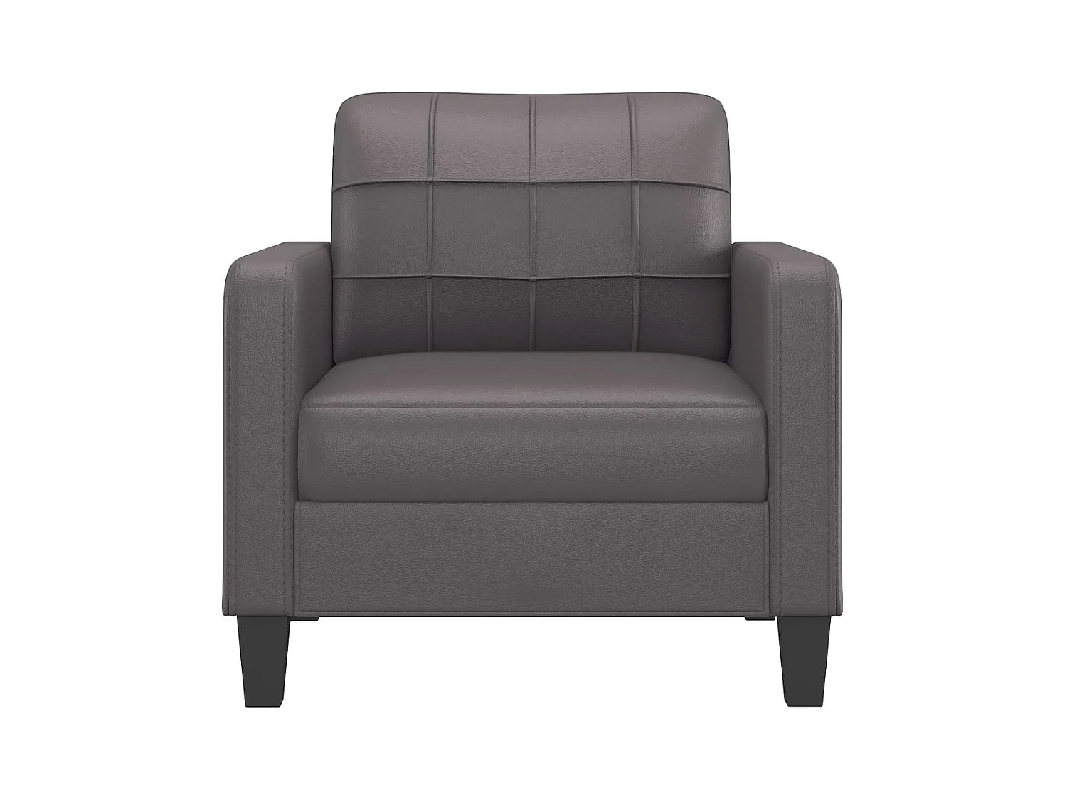 Fauteuil Salon gris 60 cm Similicuir BE2594