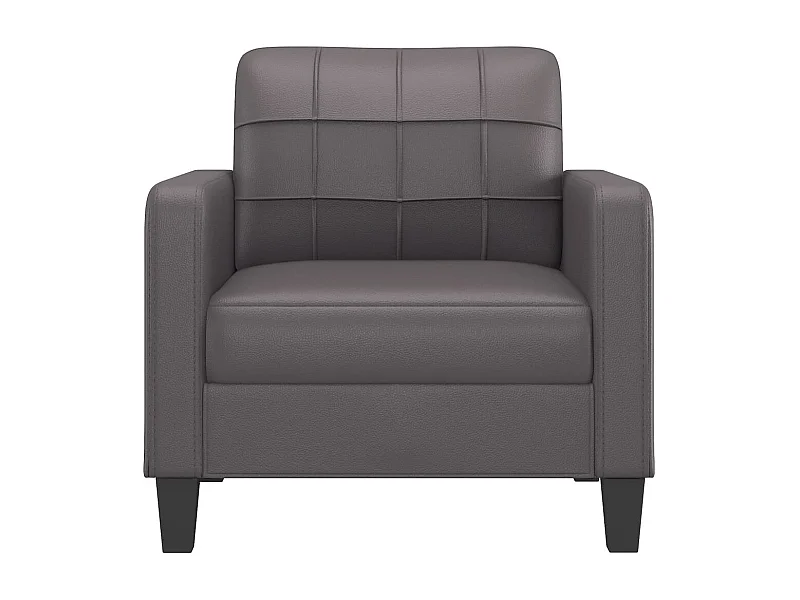 Fauteuil Salon gris 60 cm Similicuir BE2594