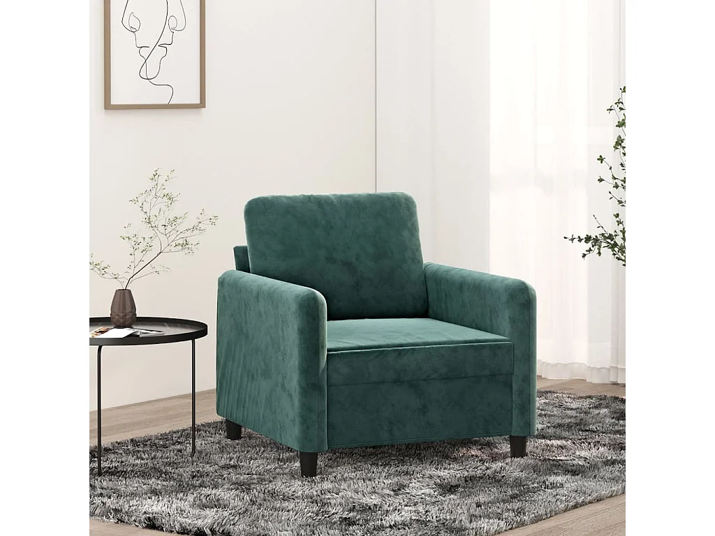Poltrona 60 cm veludo verde-escuro PT549918