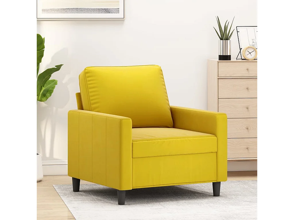 Sillón de terciopelo amarillo 60 cm ES584756