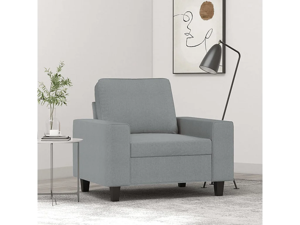 Sillón de tela gris claro 60 cm PWFG91816