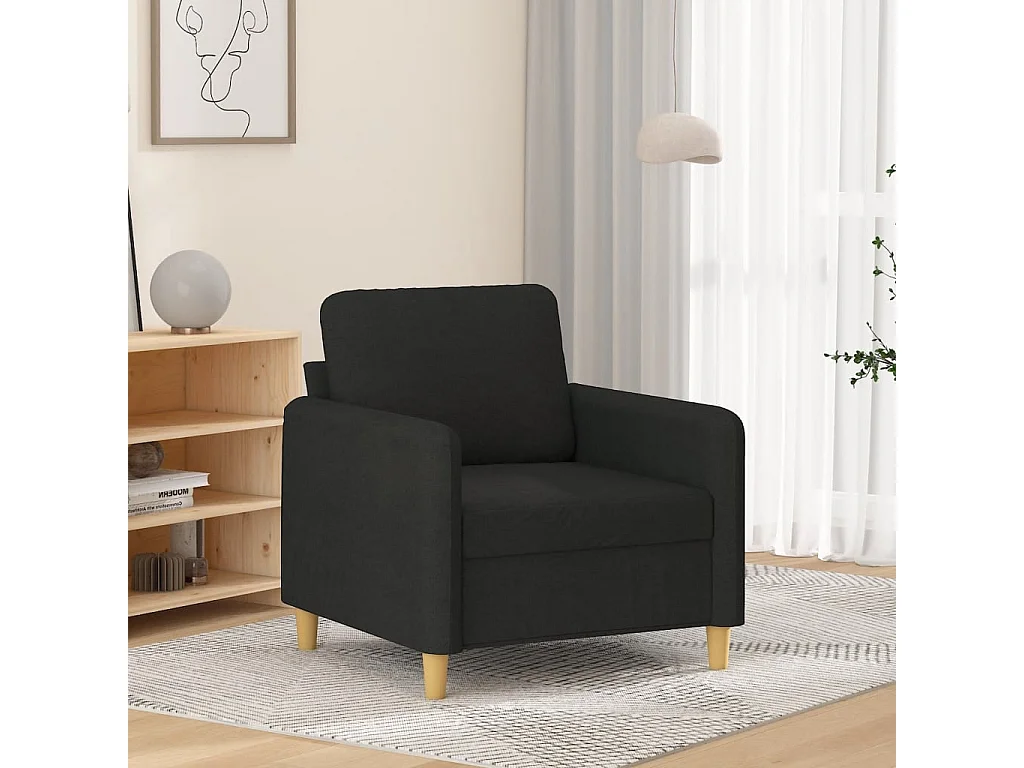 Fauteuil Noir 60 cm Tissu REO54081
