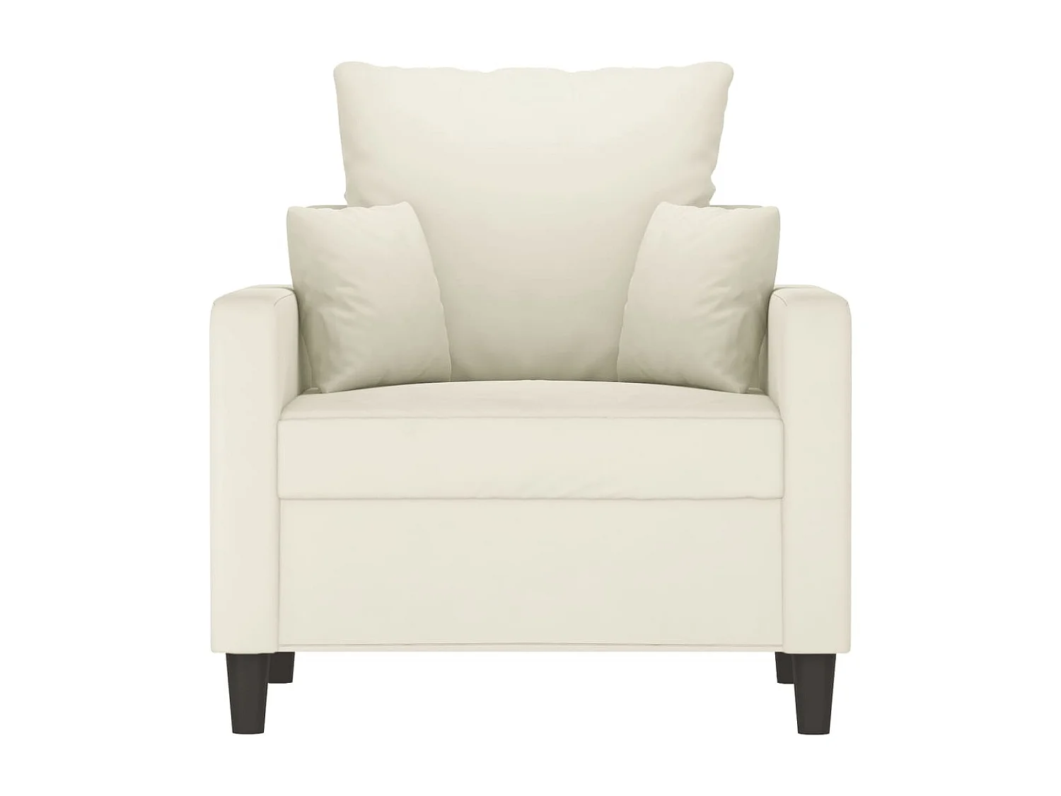Fauteuil Crème 60 cm Velours REO15234