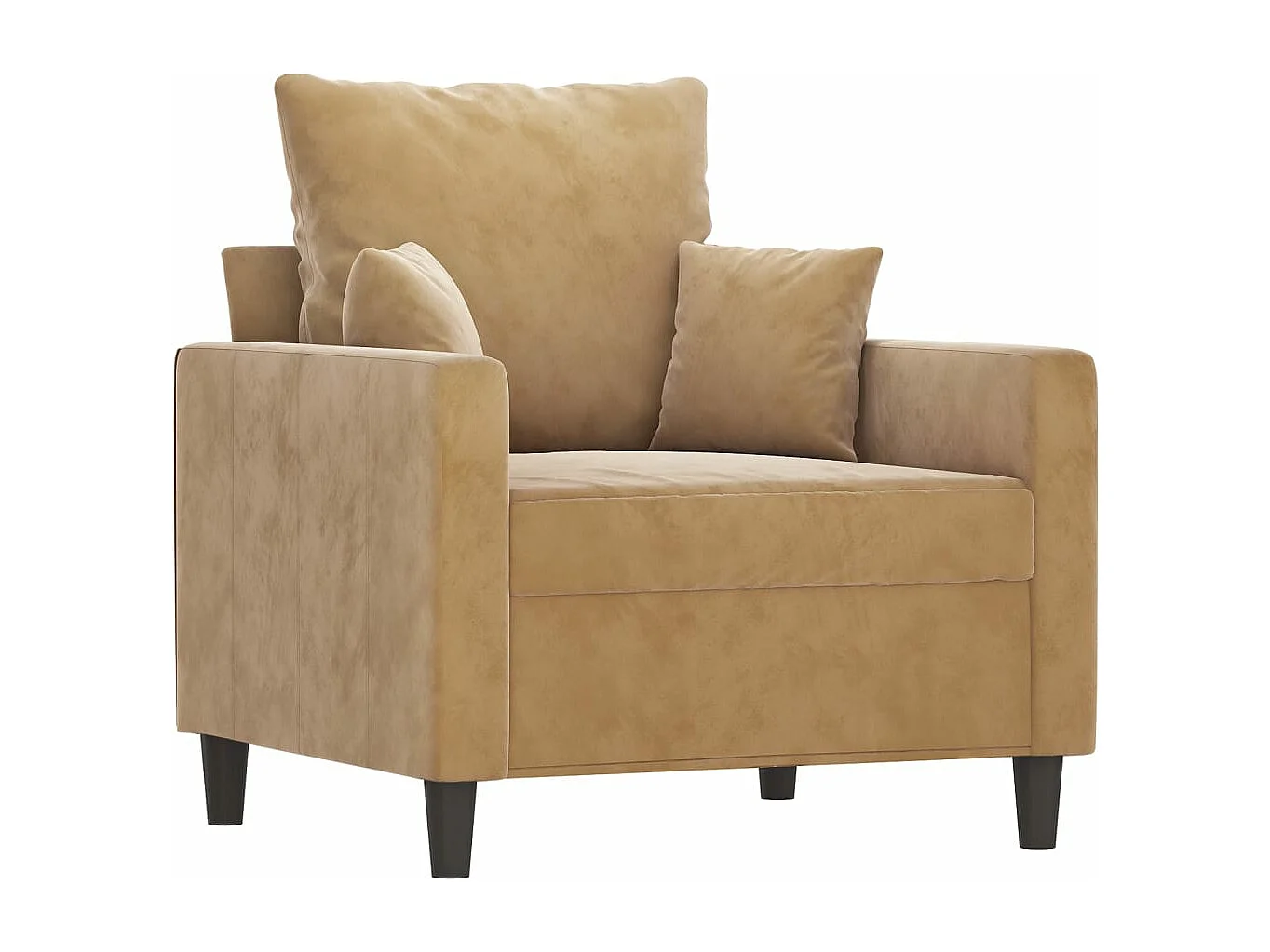 Fauteuil Marron 60 cm Velours REO90833