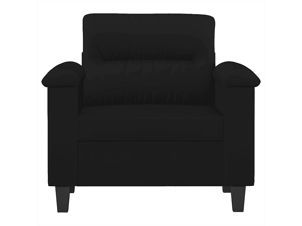 Fauteuil droit noir 60 cm tissu microfibre REO74392