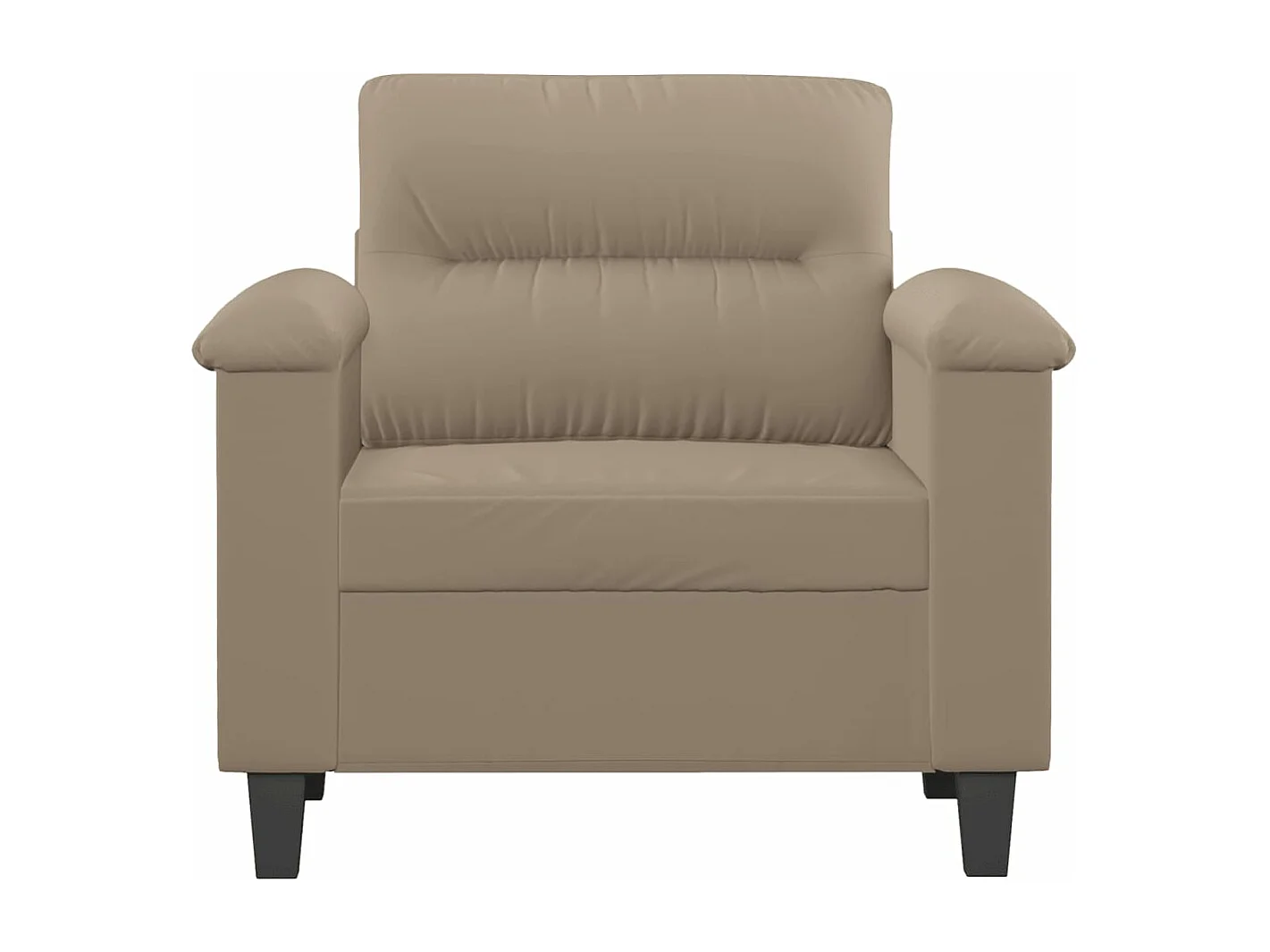 Fauteuil droit Taupe 60 cm Tissu microfibre REO47023