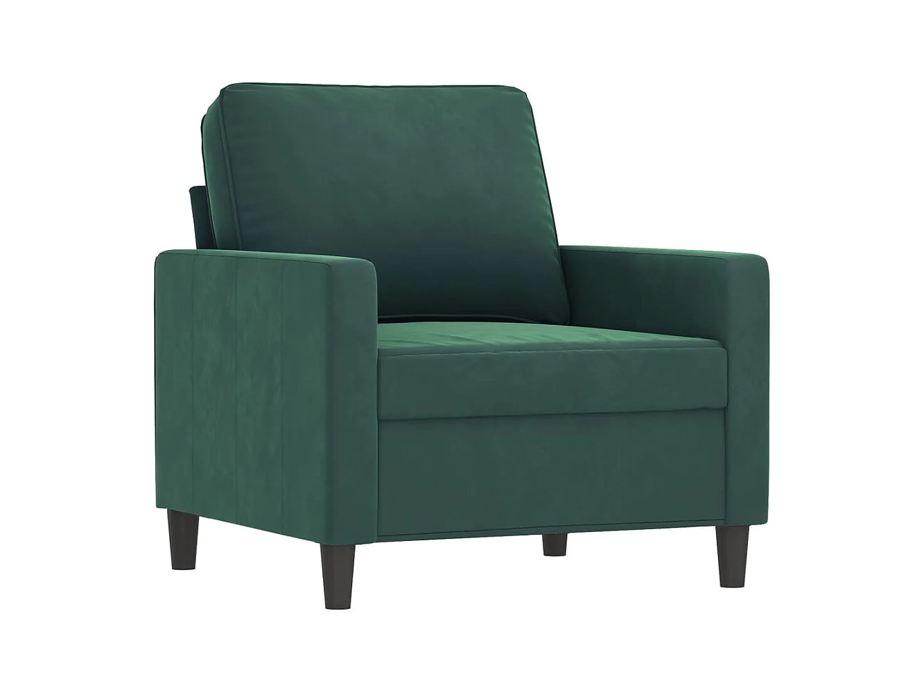 Sillón de terciopelo verde oscuro 60 cm ES65276