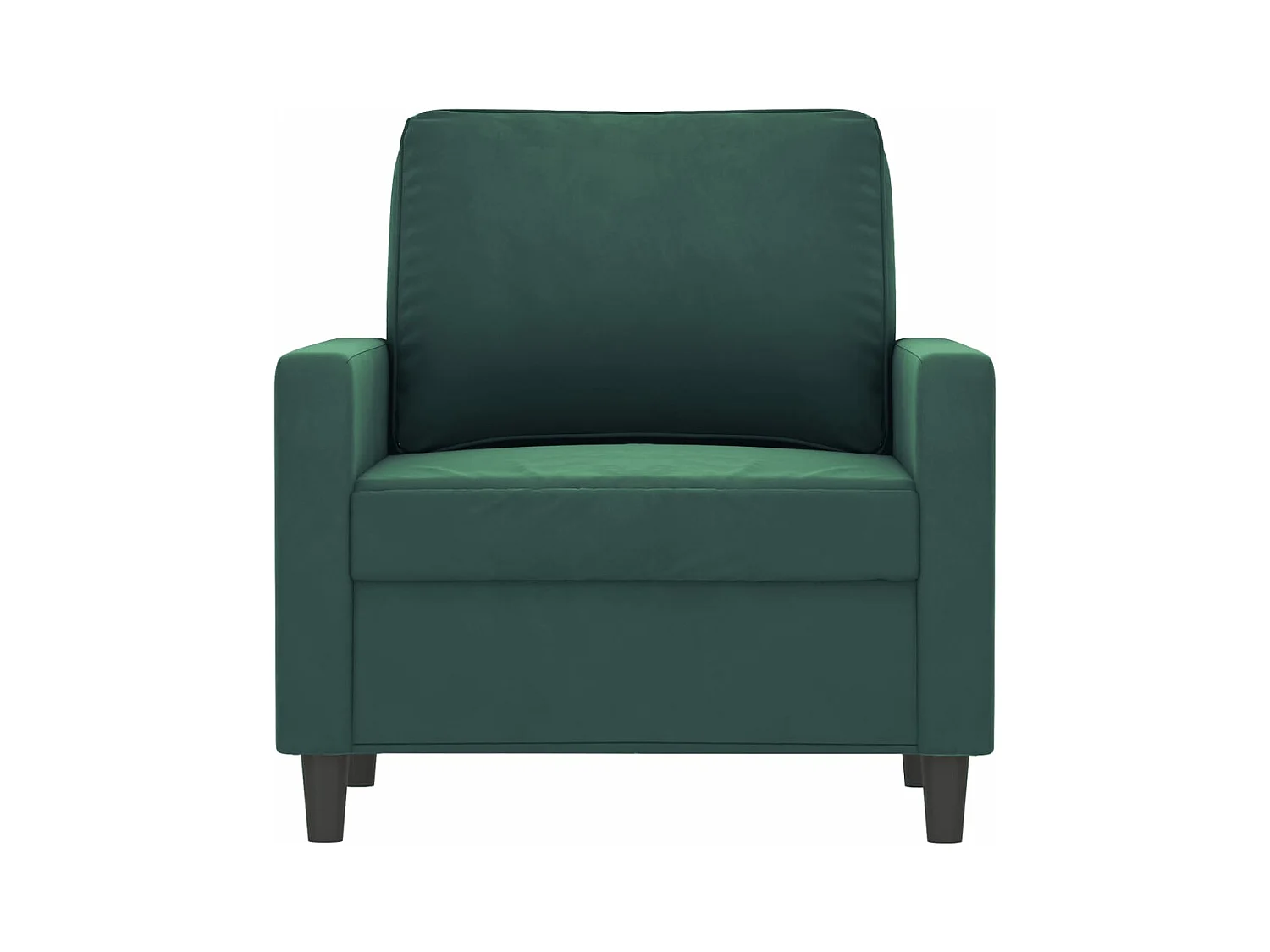 Sillón de terciopelo verde oscuro 60 cm ES65276