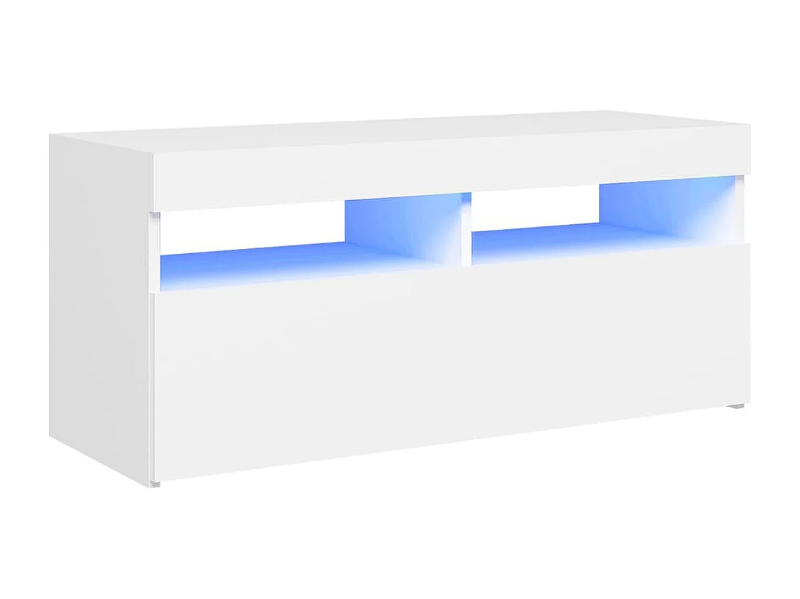Móvel de TV com luzes LED 90x35x40 cm branco PT800716