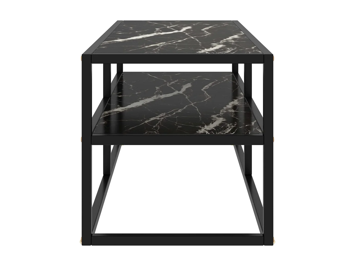 Mobile TV | Armadietto TV Nero con Vetro Nero Marmo 100x40x40 cm