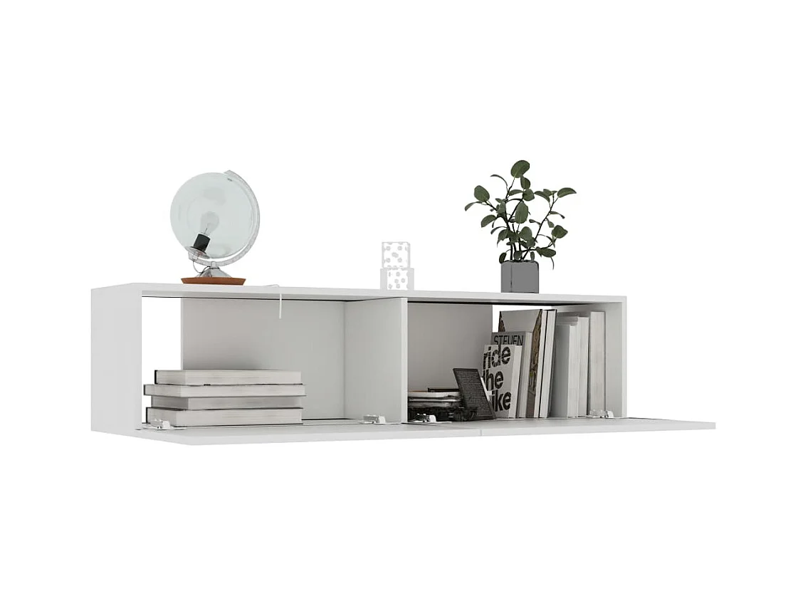 Meuble TV Blanc 120x30x30 cm Aggloméré WET5038