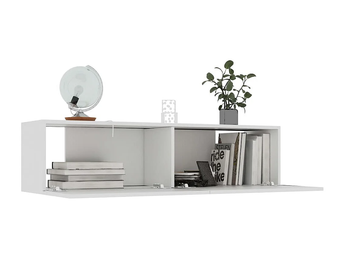 Meuble TV Blanc 120x30x30 cm Aggloméré WET5038