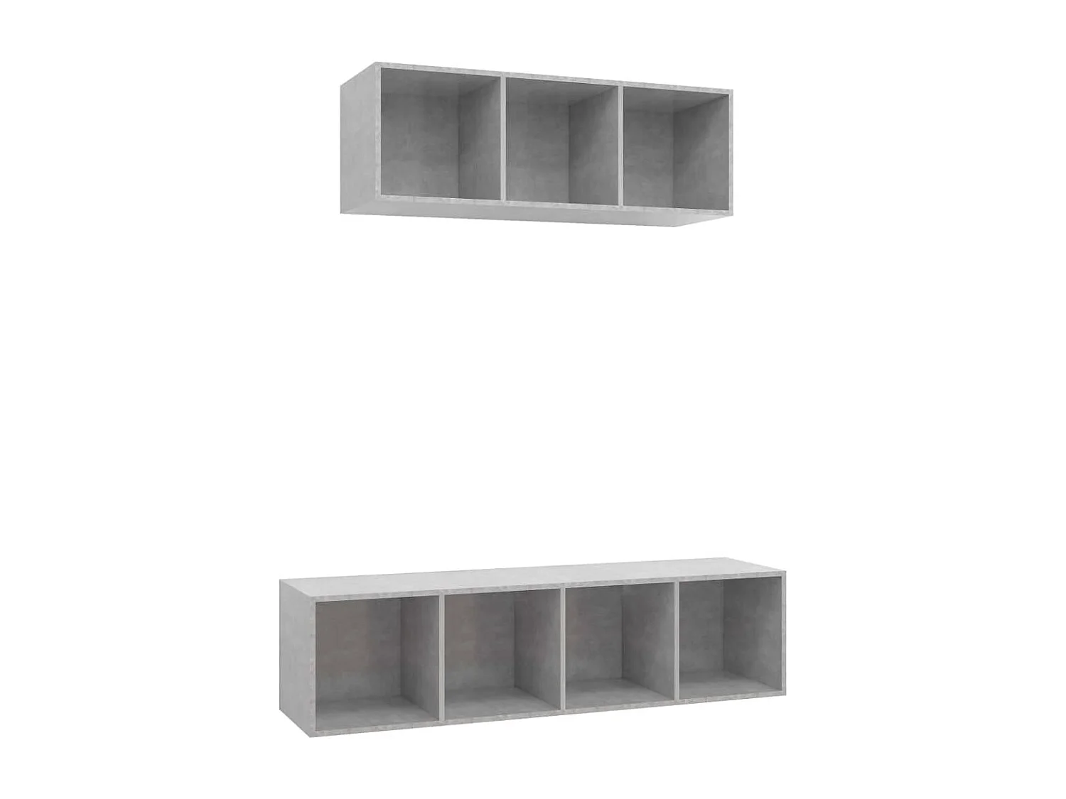 Ensemble de meuble TV 2 pcs Gris béton Aggloméré WET1045