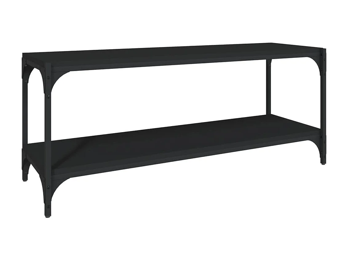 Meuble TV Noir 100x33x41 cm Bois d'ingénierie et acier WET2147