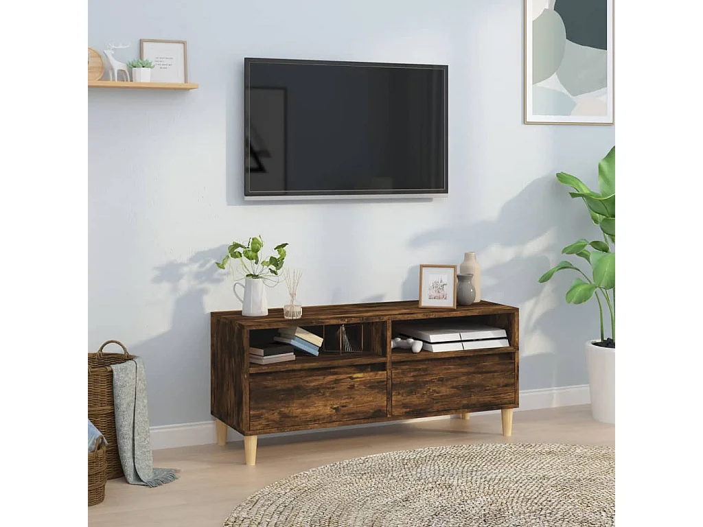 Móvel p/ TV 100x34,5x44,5 cm derivados madeira carvalho fumado PT796846