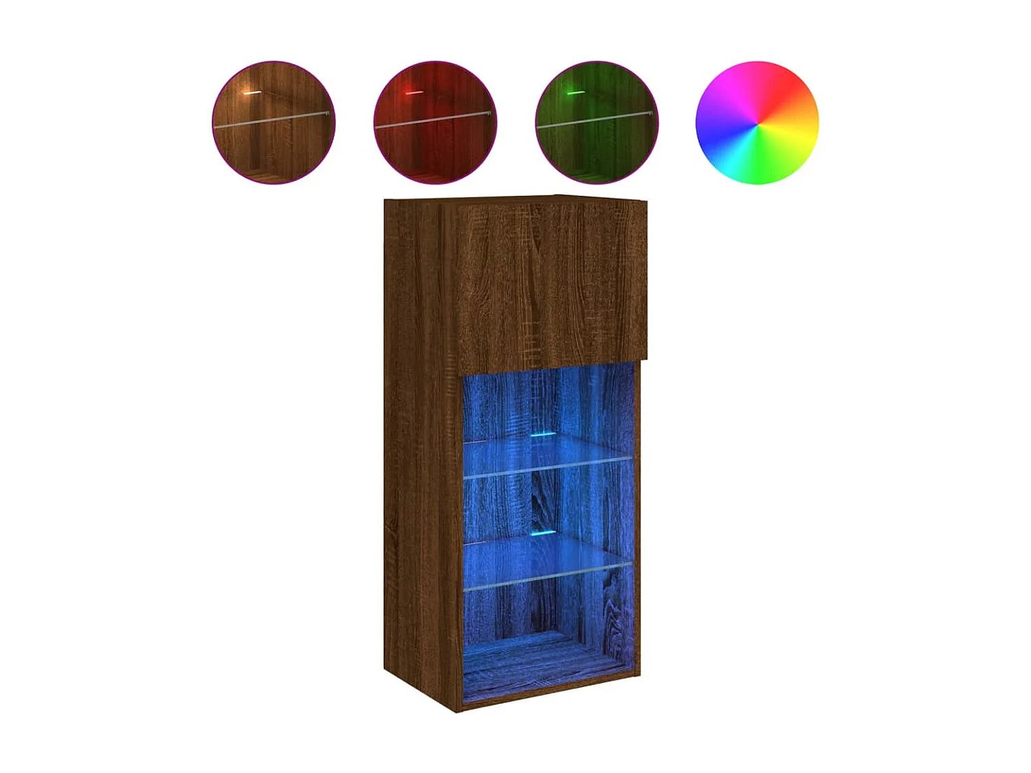 Meuble TV avec lumières LED chêne marron 40,5x30x90 cm WET1056