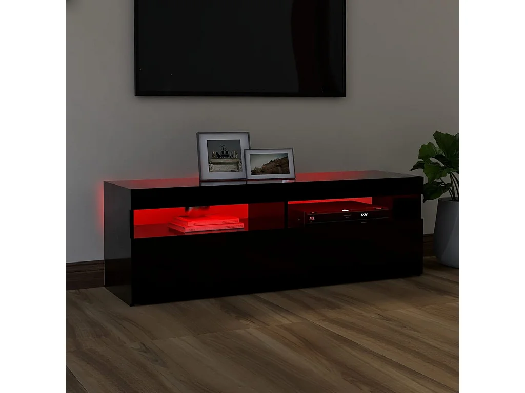 Meuble TV avec lumières LED noir 120x35x40 cm WET1179