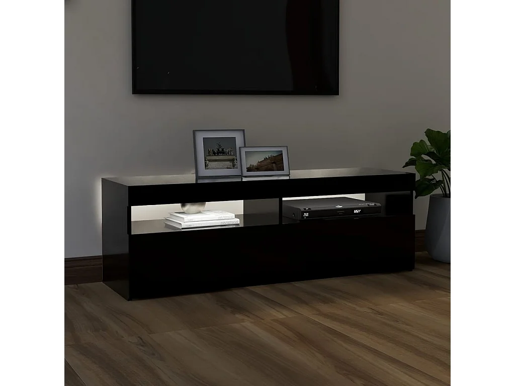 TV-Schrank,TV-Möbel mit LED-Leuchten Schwarz 120x35x40 cm -gkd849799