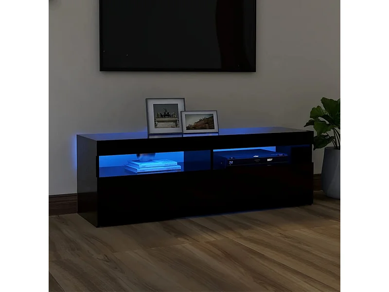 TV-Schrank,TV-Möbel mit LED-Leuchten Schwarz 120x35x40 cm -gkd849799