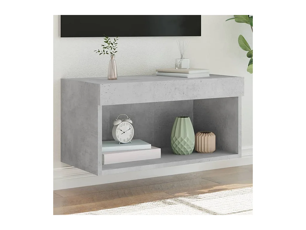 Tv-meubel met LED-verlichting 60x30x30 cm betongrijs NL104970