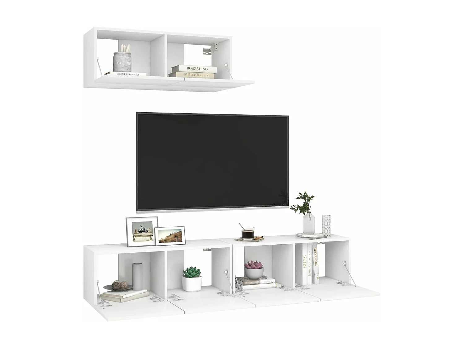 Meubles TV 3 pcs Blanc Aggloméré WET7738