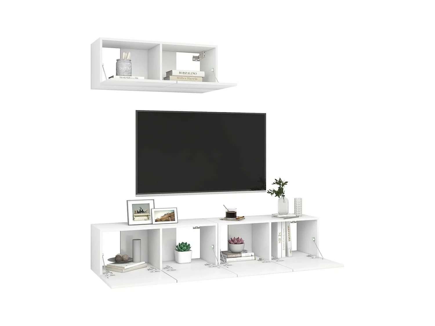 3 Stk.TV-Schränke,TV-Möbel Weiß Holzwerkstoff -gkd425064